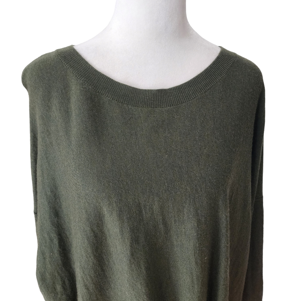 Pendleton Dark Olive Lightweight High Low Merino … - image 3